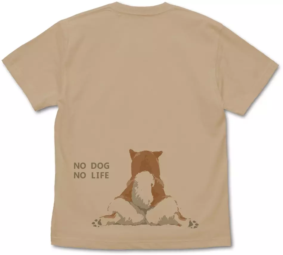 世界の終わりに柴犬と 石原雄先生デザイン おすわりハルさん Tシャツ/LIGHT BEIGE-L 画像 2 | AniSmile