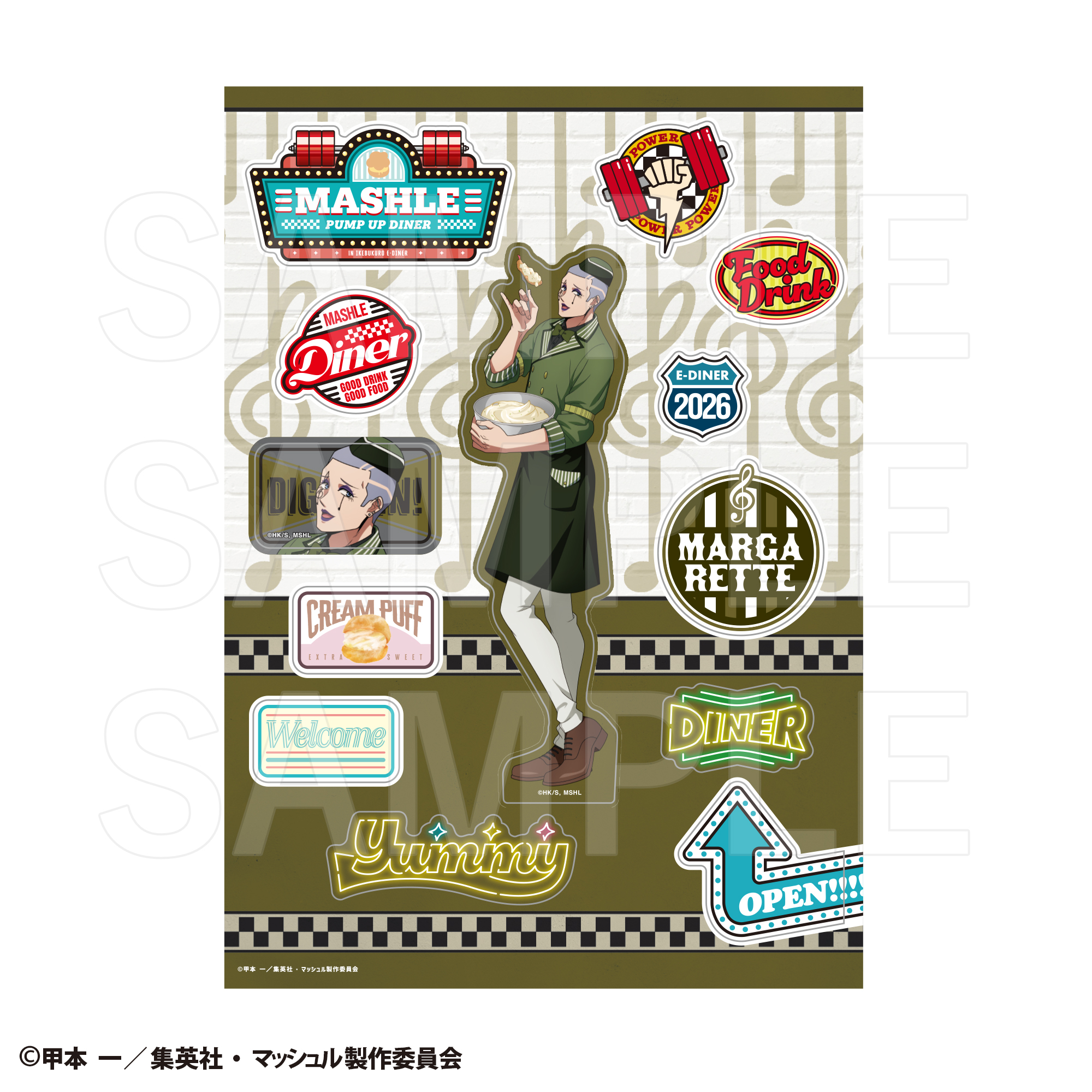 マッシュル-MASHLE- PUMP UP DINER 3 ダイカットステッカー マーガレット・マカロン 画像 2 | AniSmile