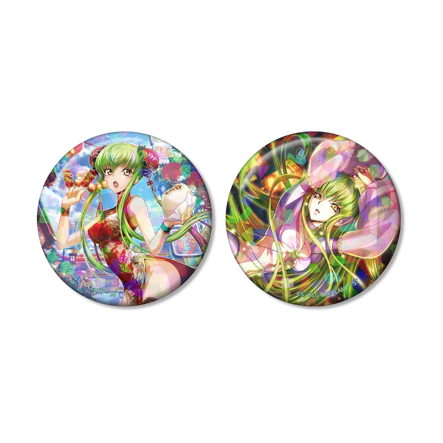 コードギアス 反逆のルルーシュ ロストストーリーズ C.C. ホログラム缶バッジ2個セット ver.A - 公式商品画像 | AniSmile
