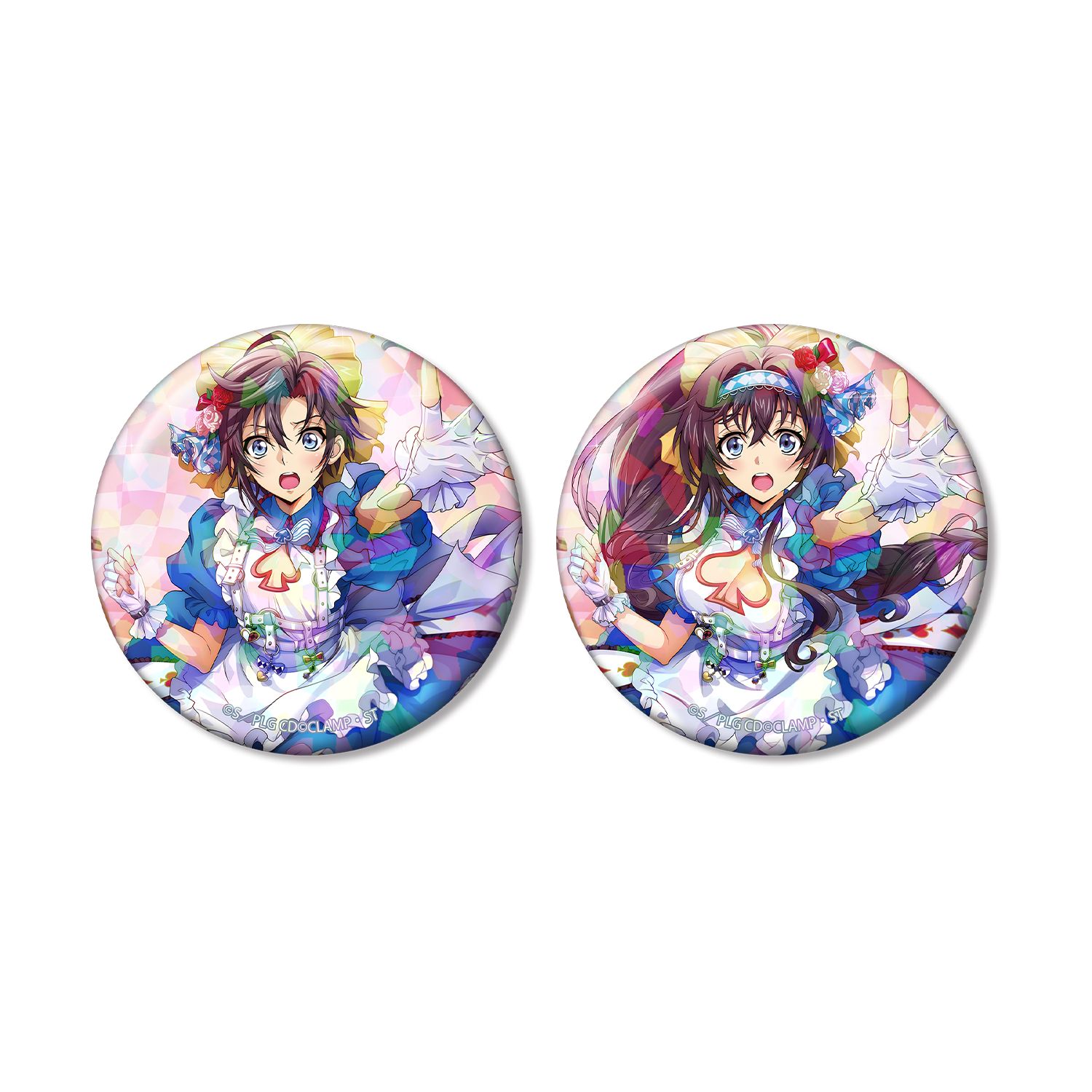 コードギアス 反逆のルルーシュ ロストストーリーズ マリオ&マーヤ ホログラム缶バッジ2個セット 画像 2 | AniSmile