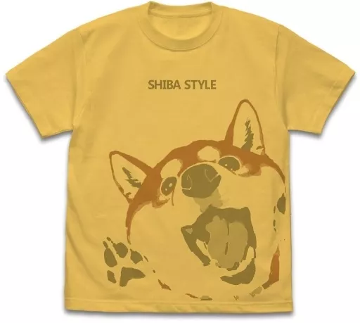 世界の終わりに柴犬と 石原雄先生デザイン ハルさん突撃 Tシャツ/BANANA-M - 公式商品画像 | AniSmile