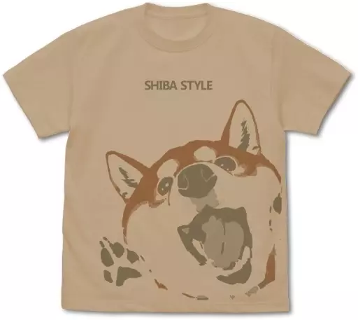 世界の終わりに柴犬と 石原雄先生デザイン ハルさん突撃 Tシャツ/LIGHT BEIGE-M - 公式商品画像 | AniSmile