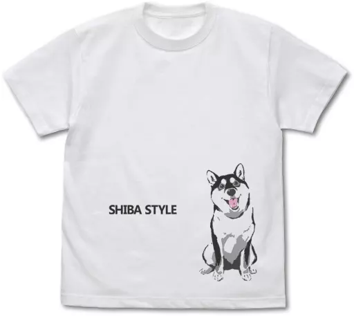 世界の終わりに柴犬と 石原雄先生デザイン おすわりハルさん Tシャツ 黒柴ver./WHITE-L - 公式商品画像 | AniSmile