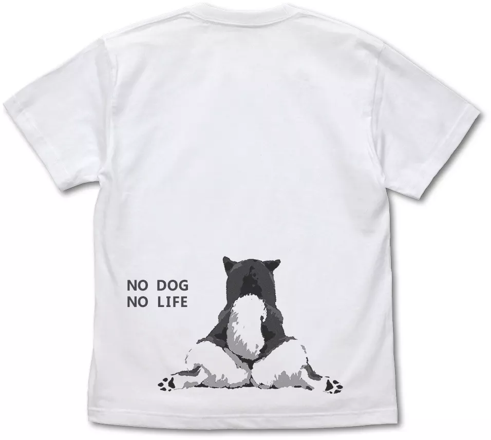 世界の終わりに柴犬と 石原雄先生デザイン おすわりハルさん Tシャツ 黒柴ver./WHITE-M 画像 2 | AniSmile