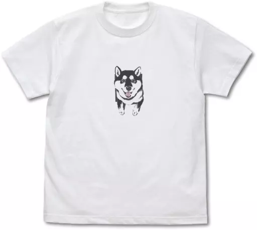 世界の終わりに柴犬と 石原雄先生デザイン 壁とハルさん Tシャツ 黒柴ver./WHITE-XL - 公式商品画像 | AniSmile