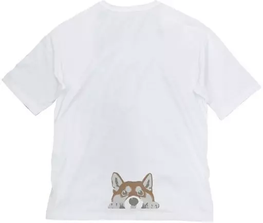世界の終わりに柴犬と 石原雄先生デザイン ハルさんチラリ ビッグシルエットTシャツ/WHITE-XL 画像 2 | AniSmile