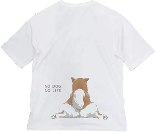 世界の終わりに柴犬と 石原雄先生デザイン おすわりハルさん ビッグシルエットTシャツ/WHITE-XL 画像 2 | AniSmile