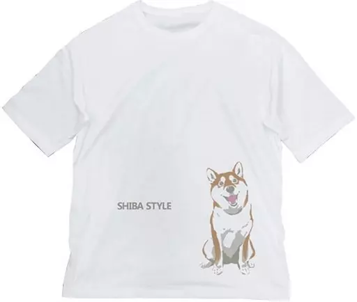 世界の終わりに柴犬と 石原雄先生デザイン おすわりハルさん ビッグシルエットTシャツ/WHITE-L - 公式商品画像 | AniSmile