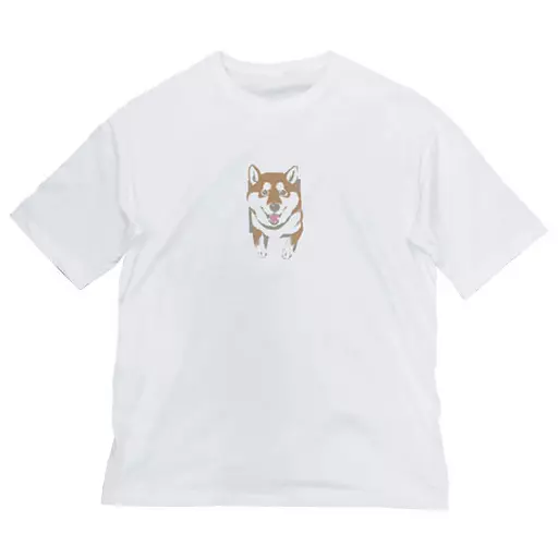 世界の終わりに柴犬と 石原雄先生デザイン 壁とハルさん ビッグシルエットTシャツ/WHITE-L - 公式商品画像 | AniSmile