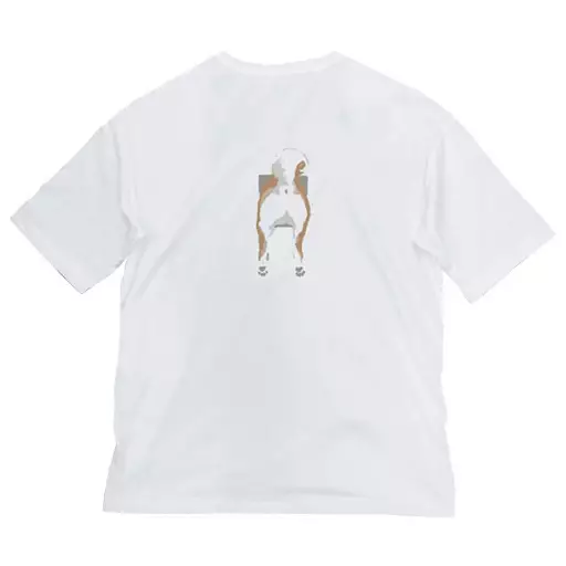 世界の終わりに柴犬と 石原雄先生デザイン 壁とハルさん ビッグシルエットTシャツ/WHITE-L 画像 2 | AniSmile