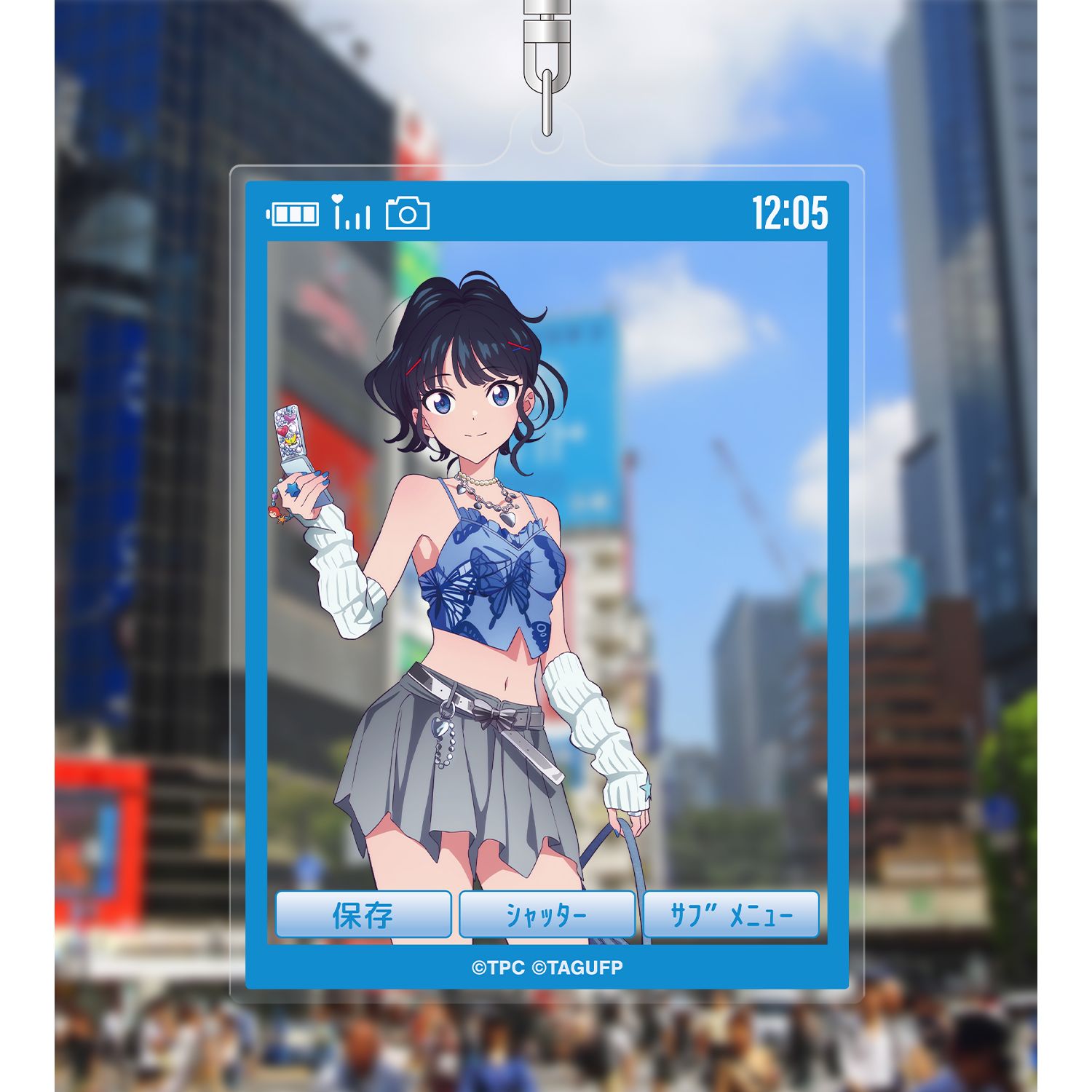 グリッドマン ユニバース 描き下ろし 宝多六花 Y2K ver. BIGアクリルキーホルダー Image 3 | AniSmile