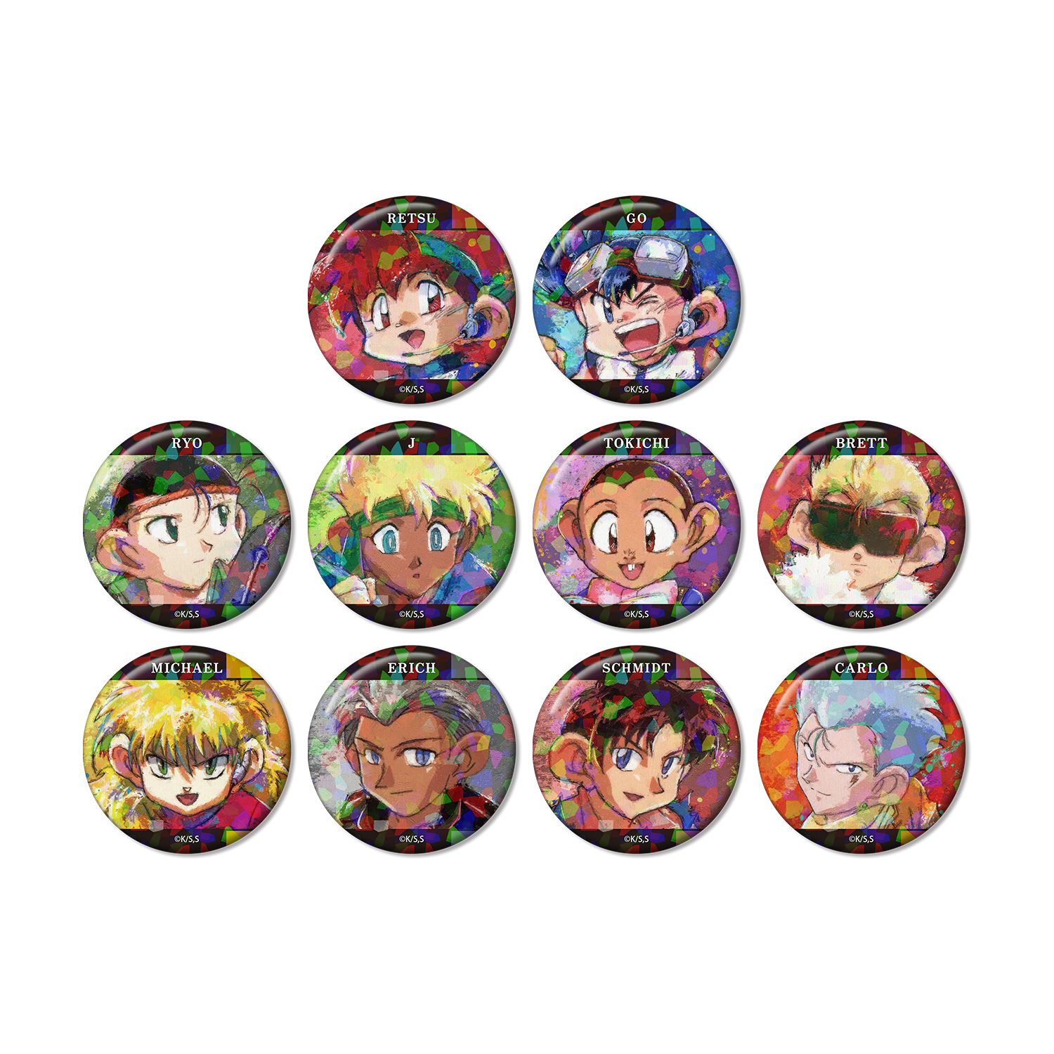 TVアニメ「爆走兄弟レッツ&ゴー!!」 トレーディング grunge CANVAS ホログラム缶バッジ(単位/単品) - 公式商品画像 | AniSmile