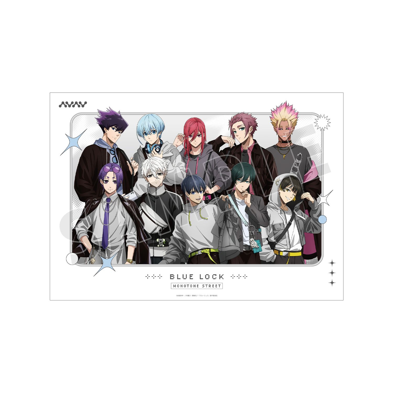 TVアニメ『ブルーロック』 描き下ろし 集合 モノトーンストリートファッションver. A3マット加工ポスター - 公式商品画像 | AniSmile