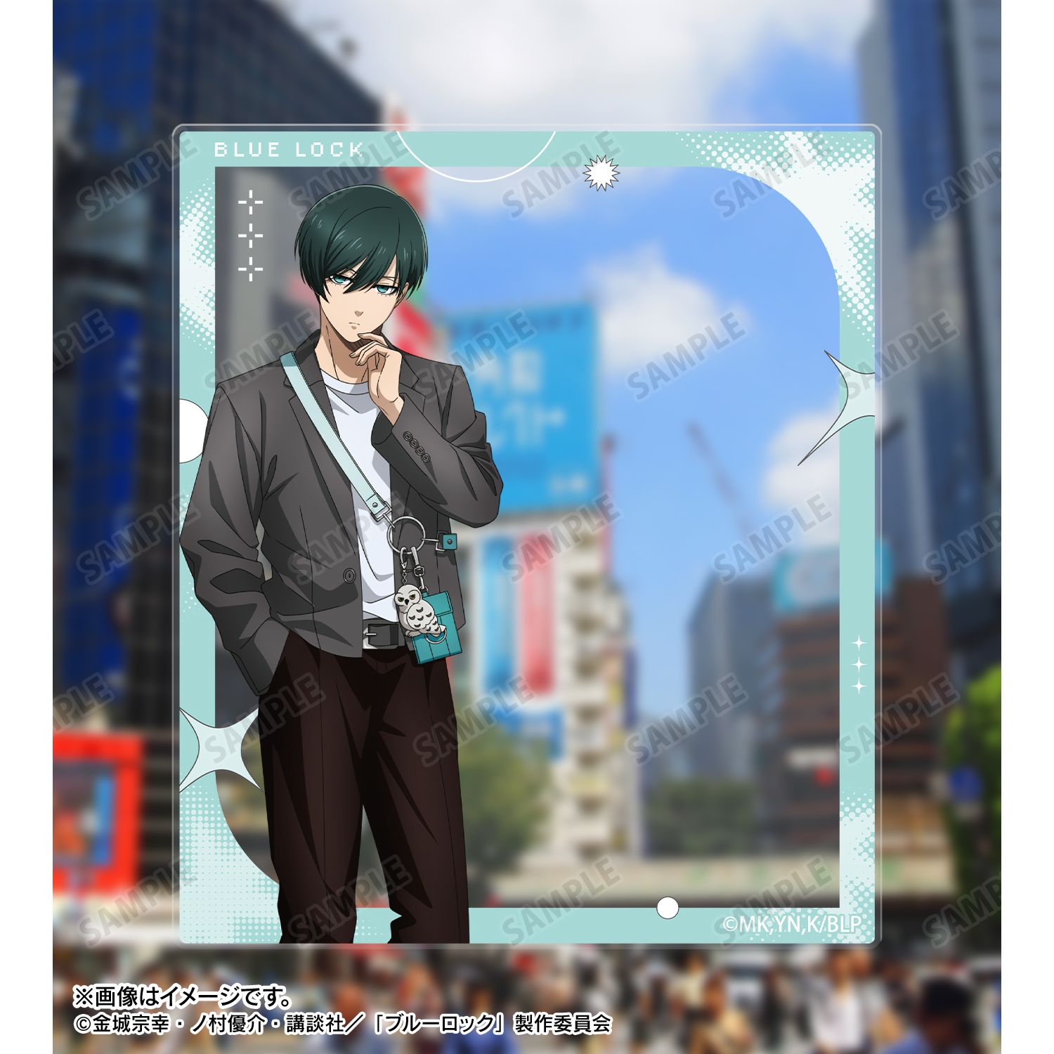TVアニメ『ブルーロック』 描き下ろし 糸師 凛 モノトーンストリートファッションver. アクリルカード2枚セット 画像 5 | AniSmile