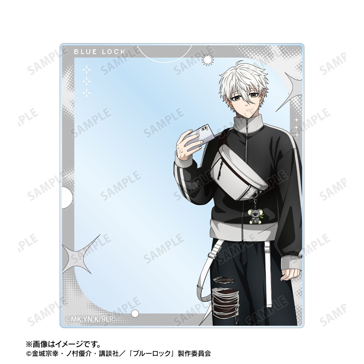 TVアニメ『ブルーロック』 描き下ろし 凪 誠士郎 モノトーンストリートファッションver. アクリルカード2枚セット 画像 3 | AniSmile