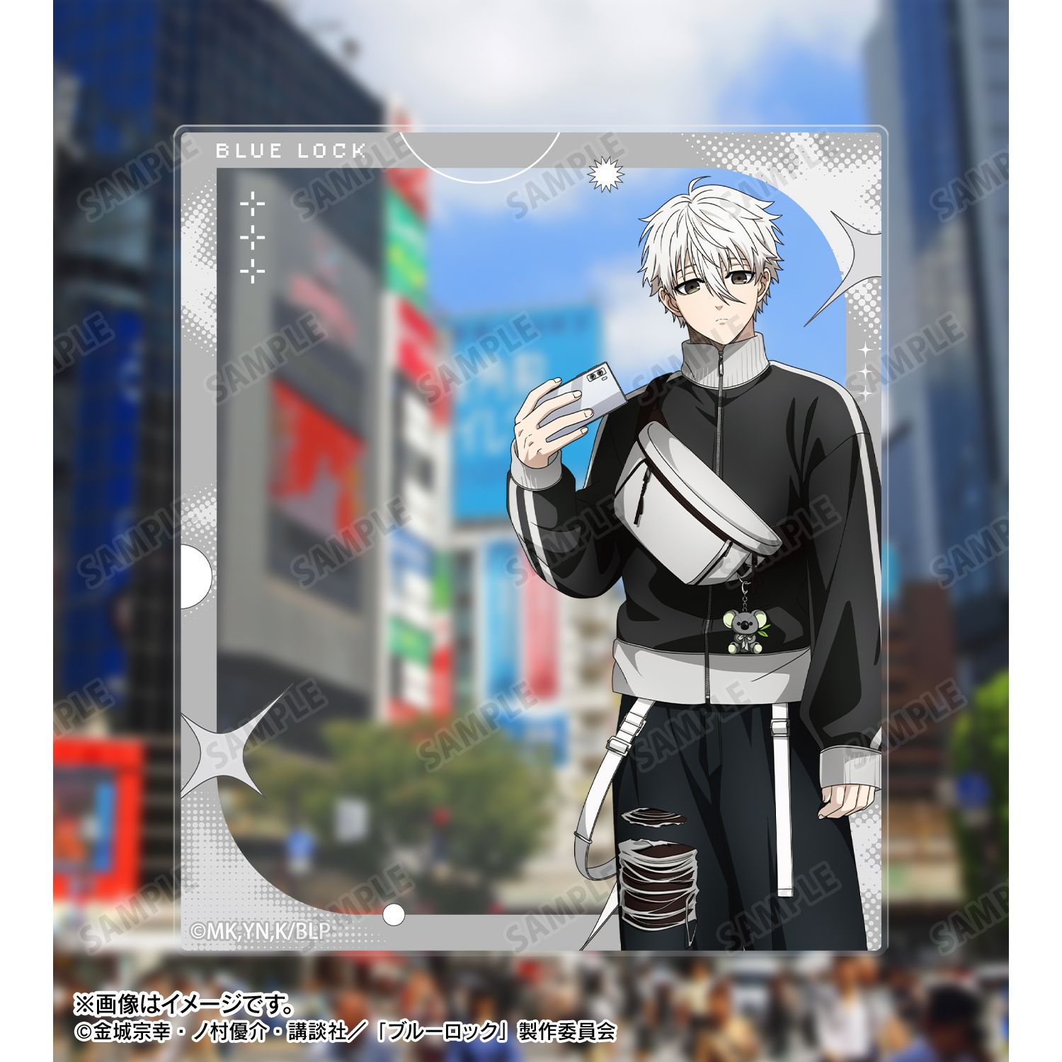 TVアニメ『ブルーロック』 描き下ろし 凪 誠士郎 モノトーンストリートファッションver. アクリルカード2枚セット 画像 5 | AniSmile