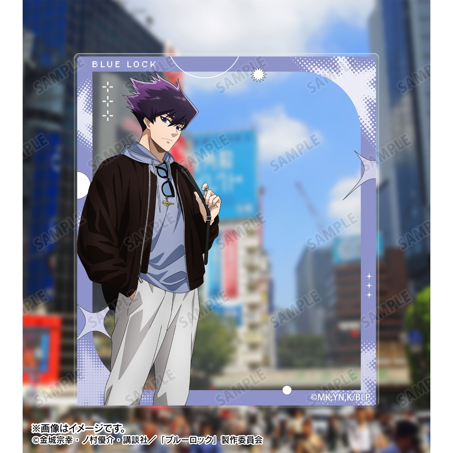 TVアニメ『ブルーロック』 描き下ろし 烏 旅人 モノトーンストリートファッションver. アクリルカード2枚セット 画像 5 | AniSmile
