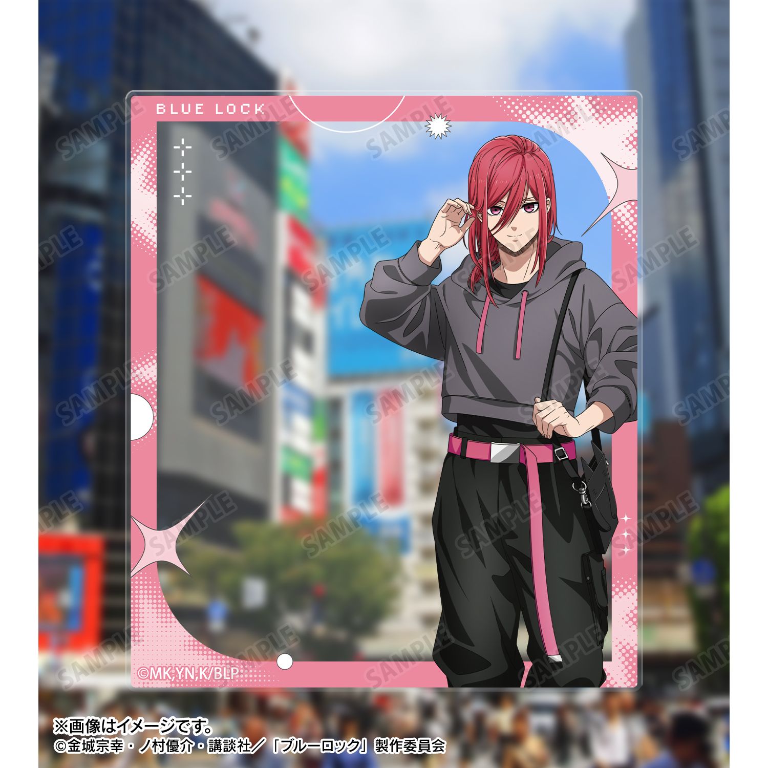 TVアニメ『ブルーロック』 描き下ろし 千切 豹馬 モノトーンストリートファッションver. アクリルカード2枚セット 画像 5 | AniSmile