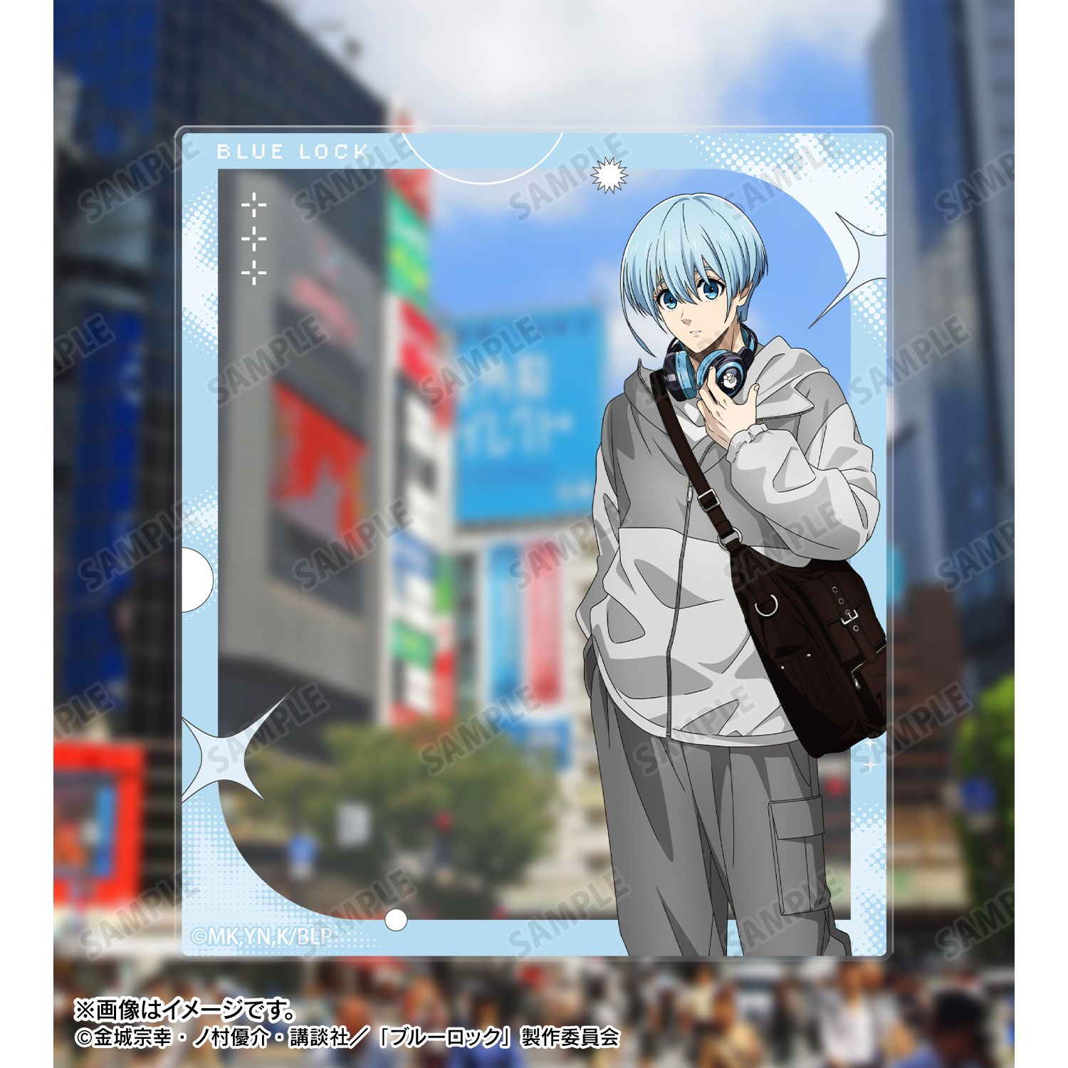 TVアニメ『ブルーロック』 描き下ろし 氷織 羊 モノトーンストリートファッションver. アクリルカード2枚セット 画像 5 | AniSmile