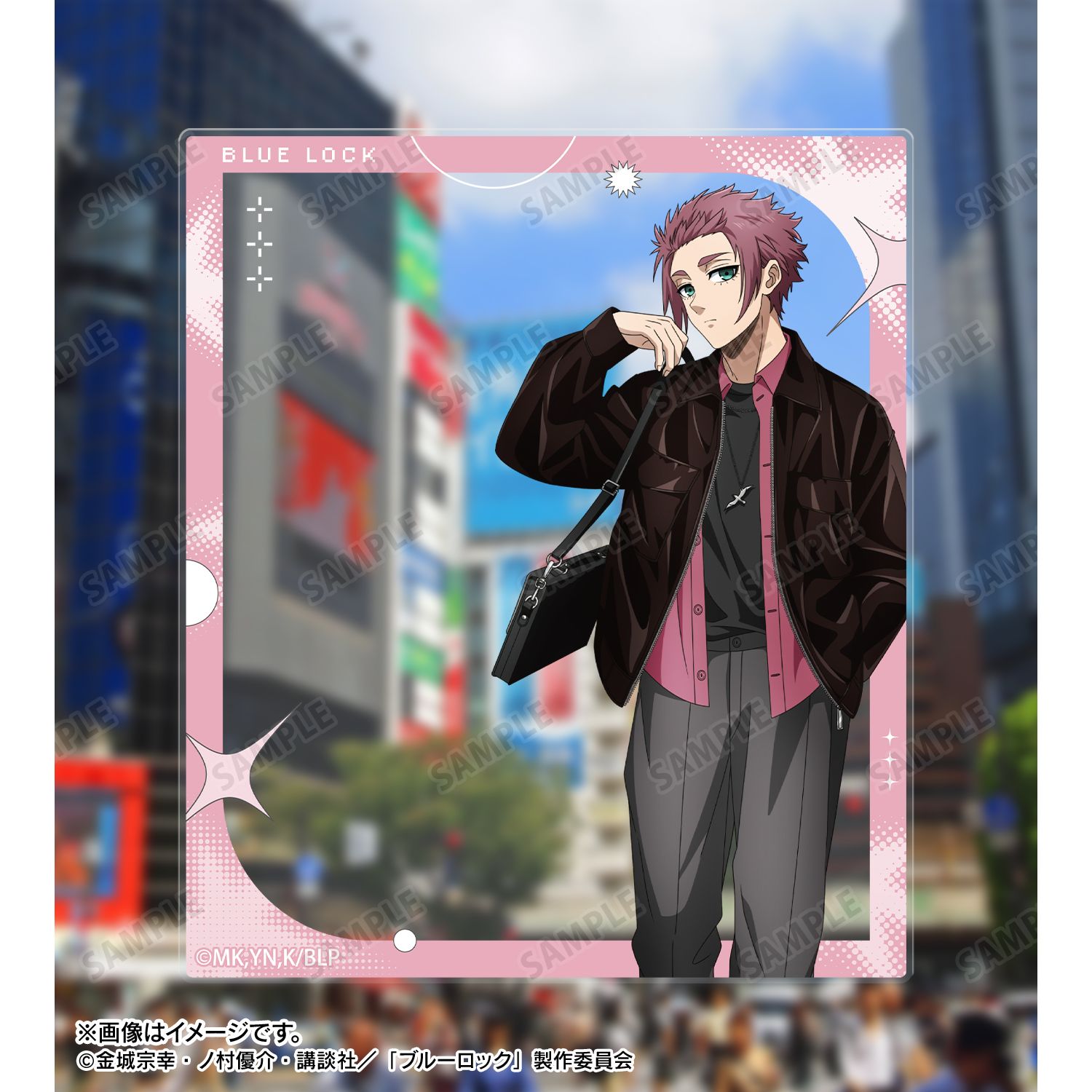 TVアニメ『ブルーロック』 描き下ろし 糸師 冴 モノトーンストリートファッションver. アクリルカード2枚セット 画像 5 | AniSmile