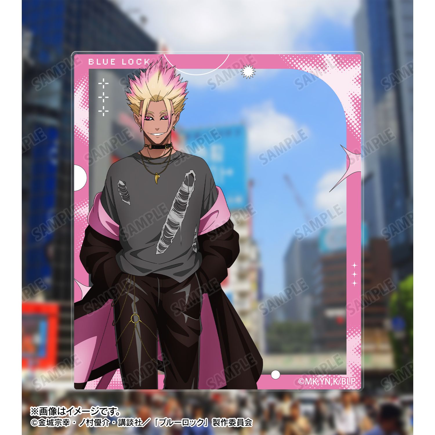 TVアニメ『ブルーロック』 描き下ろし 士道 龍聖 モノトーンストリートファッションver. アクリルカード2枚セット 画像 5 | AniSmile
