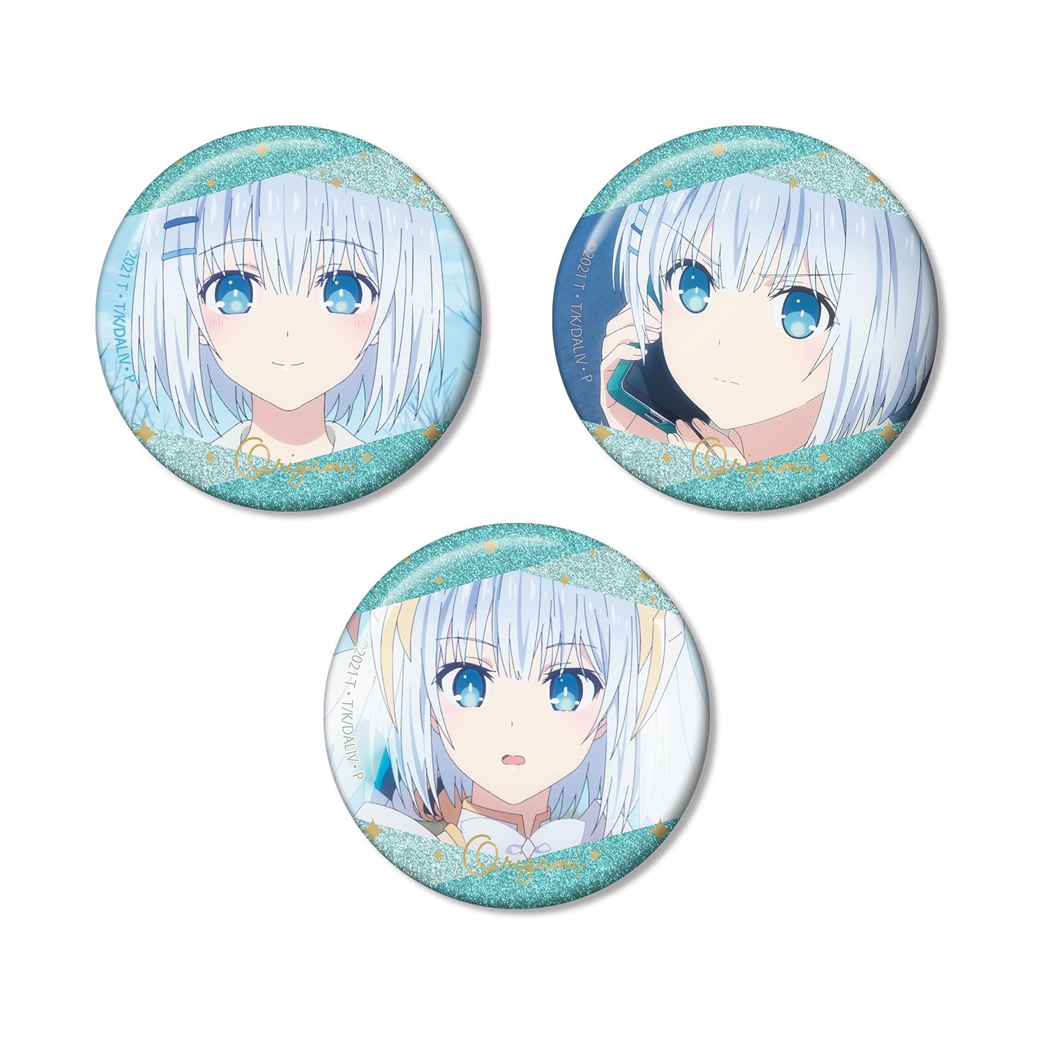 デート・ア・ライブIV 鳶一折紙 場面写グリッター缶バッジ3個セット - 公式商品画像 | AniSmile
