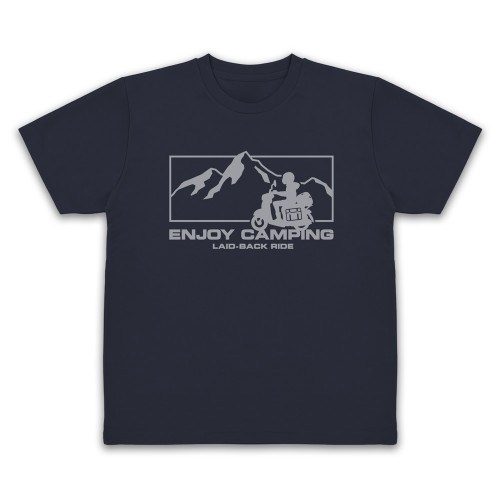 ゆるキャン△ SEASON3 シルエットバイク志摩リン ドライTシャツ/NAVY-XL 画像 2 | AniSmile