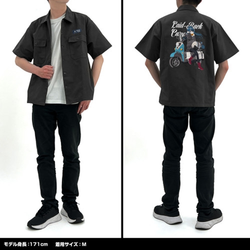 ゆるキャン△ SEASON3 ★限定★描き下ろし 志摩リン 刺繍ワークシャツ バイクでひといき/GRAY-XL 画像 5 | AniSmile