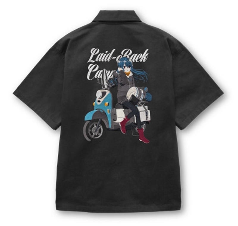 ゆるキャン△ SEASON3 ★限定★描き下ろし 志摩リン 刺繍ワークシャツ バイクでひといき/GRAY-XXL 画像 2 | AniSmile