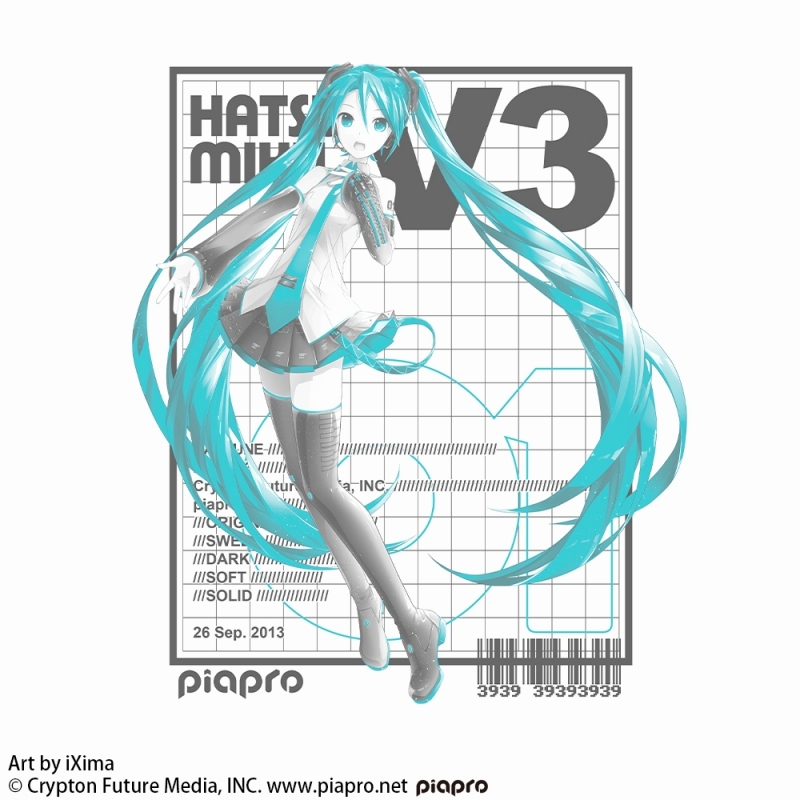初音ミク V3 Tシャツ Ver.3.0/WHITE-L 画像 2 | AniSmile