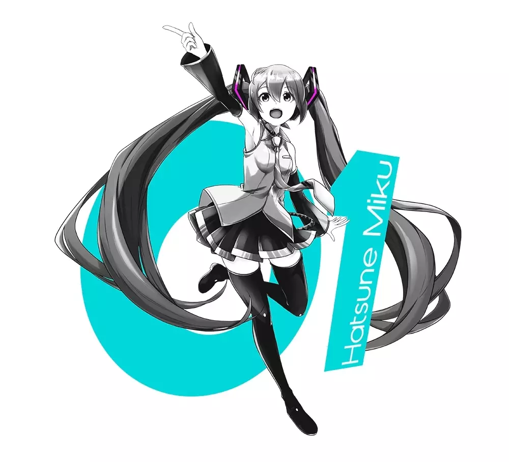 初音ミク Tシャツ 円G Ver./WHITE-L 画像 2 | AniSmile