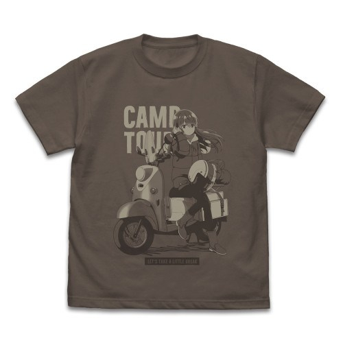ゆるキャン△ SEASON3 描き下ろし 志摩リン Tシャツ バイクでひといきVer./CHARCOAL-M - 公式商品画像 | AniSmile