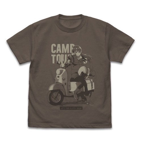 ゆるキャン△ SEASON3 描き下ろし 志摩リン Tシャツ バイクでひといきVer./CHARCOAL- - AniSmile