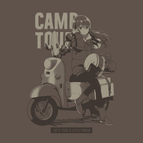 ゆるキャン△ SEASON3 描き下ろし 志摩リン Tシャツ バイクでひといきVer./CHARCOAL-S 图片 2 | AniSmile