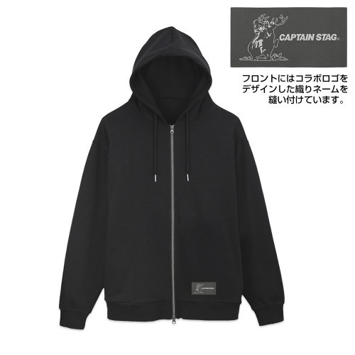 『ゆるキャン△』×キャプテンスタッグ ジップパーカー/BLACK-XXL 画像 3 | AniSmile