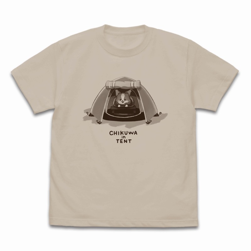 ゆるキャン△ SEASON3 ちくわinテント Tシャツ/LIGHT BEIGE-S - AniSmile