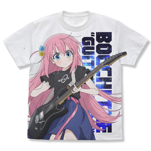 アニメ「ぼっち・ざ・ろっく!」 後藤ひとり フルグラフィックTシャツ Playing the guitar Ver./WHITE-S - 公式商品画像 | AniSmile