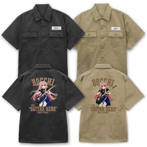 アニメ「ぼっち・ざ・ろっく!」 後藤ひとり 刺繍ワークシャツ Playing the guitar 2025/GRAY-M - 公式商品画像 | AniSmile