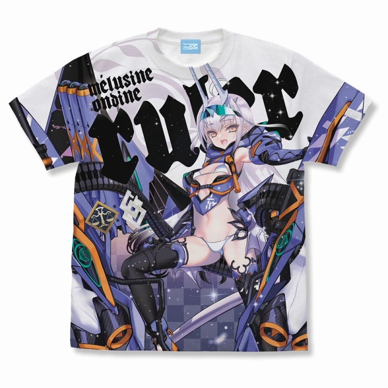 Fate/Grand Order ルーラー/メリュジーヌ・オンディーヌ フルグラフィックTシャツ/WHITE-L - AniSmile