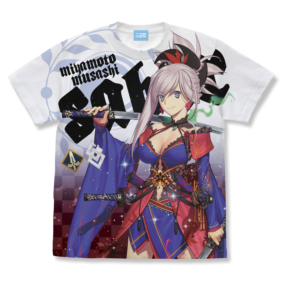 Fate/Grand Order セイバー/宮本武蔵 フルグラフィックTシャツ/WHITE-S - 公式商品画像 | AniSmile