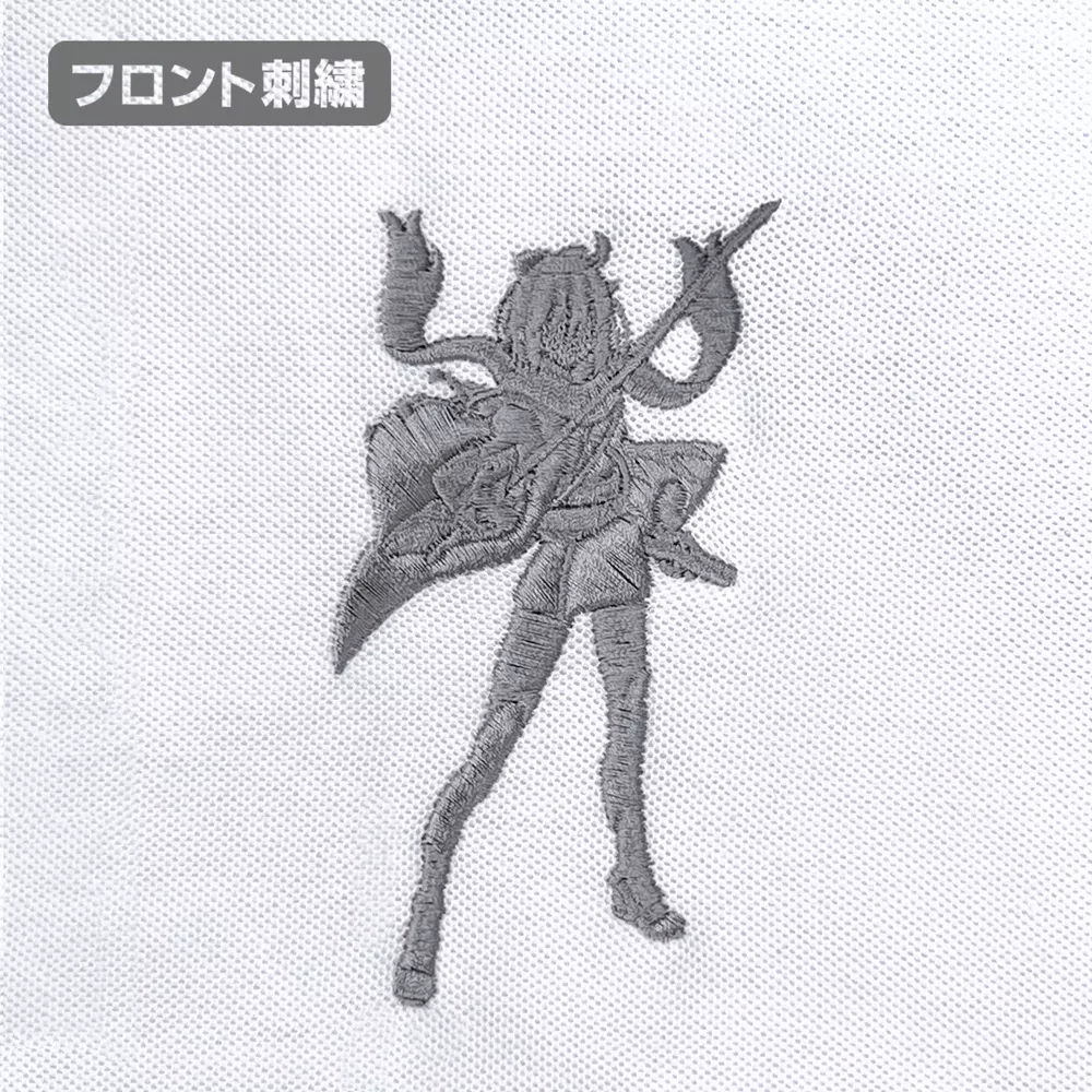 Fate/Grand Order セイバー/沖田総司シルエット 刺繍ポロシャツ/WHITE-XL 图片 3 | AniSmile