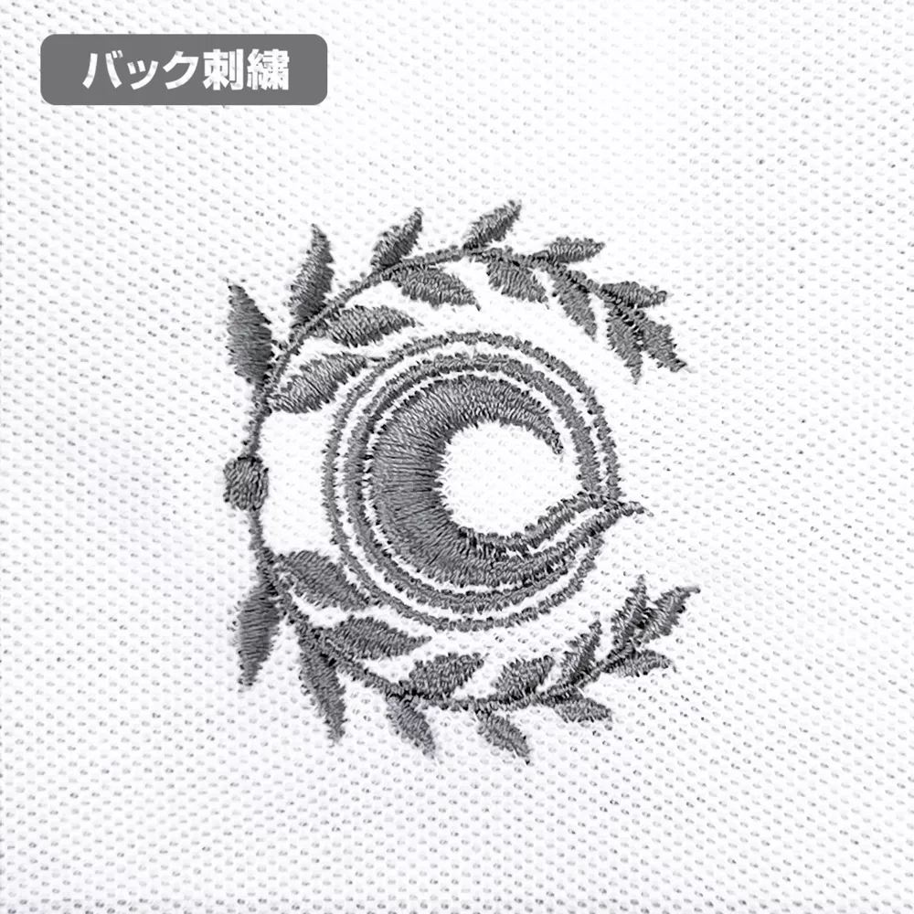 Fate/Grand Order セイバー/沖田総司シルエット 刺繍ポロシャツ/WHITE-M Image 3 | AniSmile