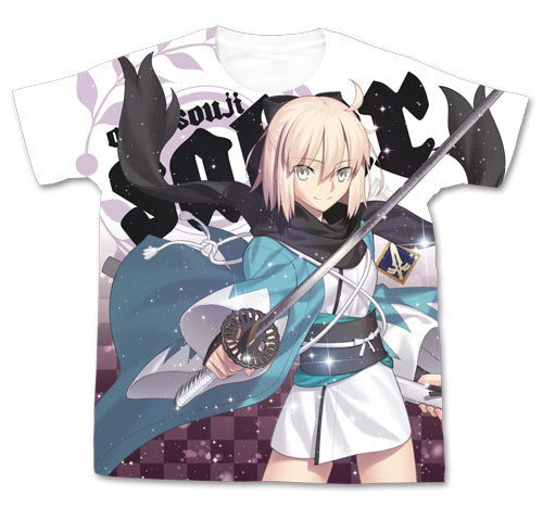 Fate セイバー/沖田総司フルグラフィックTシャツ/WHITE-S - 公式商品画像 | AniSmile