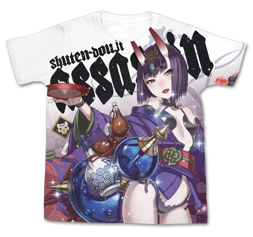 Fate アサシン/酒呑童子フルグラフィックTシャツ/WHITE-L - 公式商品画像 | AniSmile