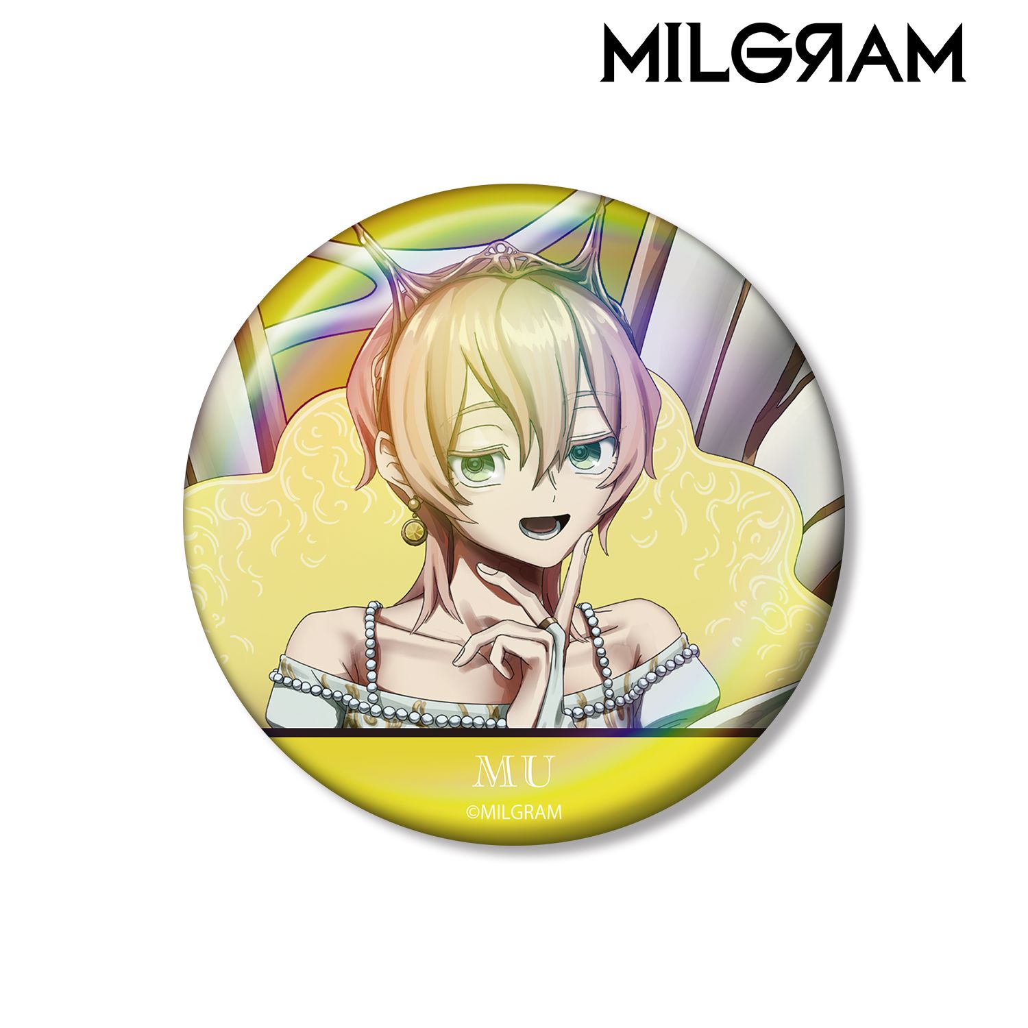MILGRAM -ミルグラム- 描き下ろし ムウ バースデーver. 第3弾 オーロラ缶バッジ 画像 4 | AniSmile