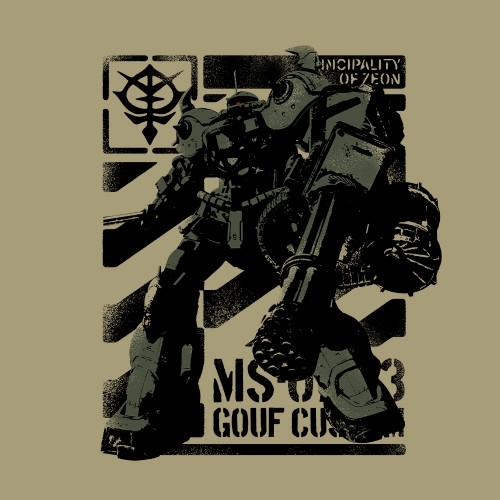 機動戦士ガンダム 復讐のレクイエム ミッドナイターズ グフカスタム Tシャツ/SAND KHAKI-S 画像 2 | AniSmile