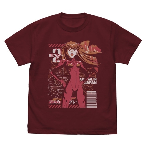 EVANGELION EVA2号機パイロット アスカ Tシャツ/BURGUNDY-M 画像 2 | AniSmile