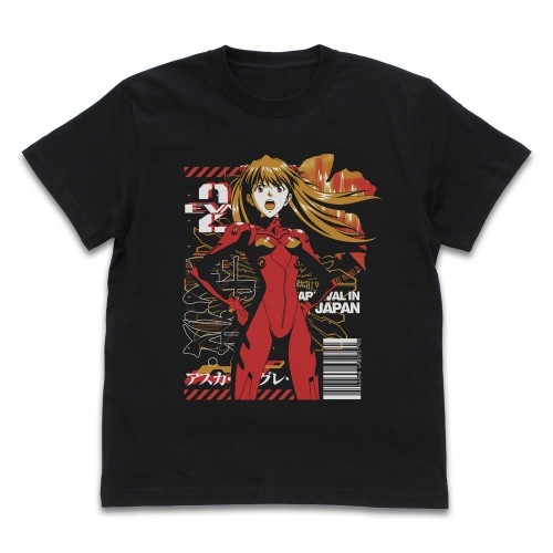 EVANGELION EVA2号機パイロット アスカ Tシャツ/BLACK-S 画像 2 | AniSmile