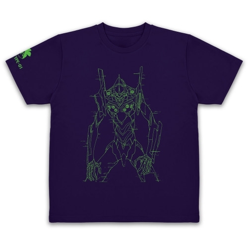 EVANGELION 初号機 ドライTシャツ/DEEP PURPLE-M Image 2 | AniSmile