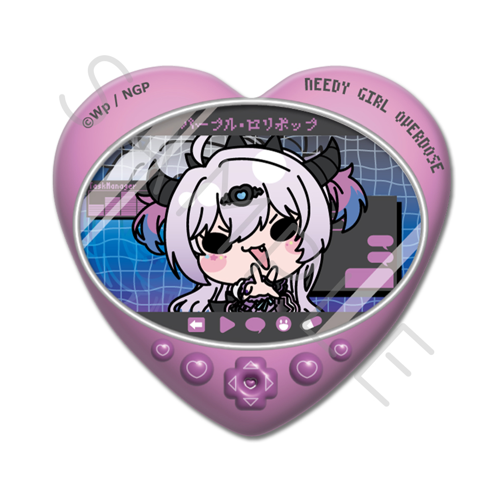 アニメ「NEEDY GIRL OVERDOSE」 ハート型缶バッジ D(パープル・ロリポップ) 画像 3 | AniSmile